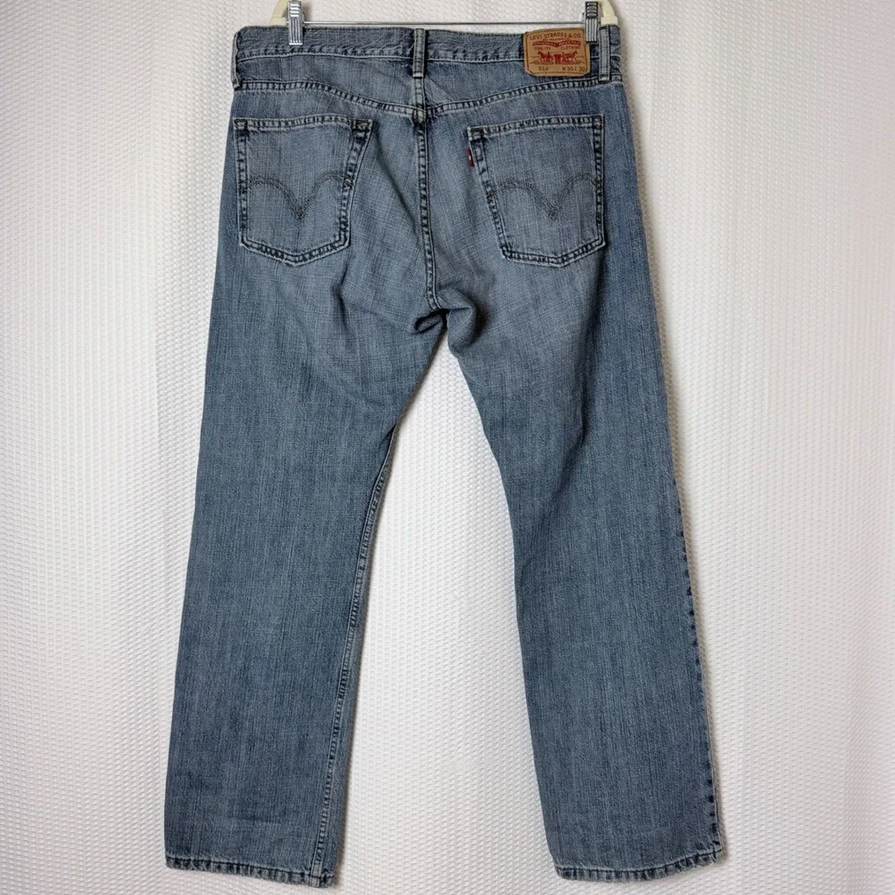 Levi's 514 Slim Rugged Jeans Men 36x30 Medium Wash Denim 100% Cotton Outdoor